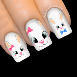 SWEET BUNNY Easter Nail Water Transfer Decal Sticker Art Slider