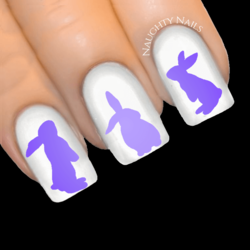 PURPLE OMBRE Bunny Easter Rabbit Nail Water Transfer Decal Sticker Art Slider