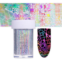 Abstract Dimension Holographic 20cm NAIL FOIL - Art Transfer Foils Holo 