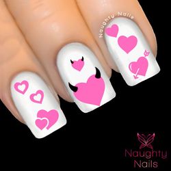 LIGHT PINK HEARTS LOVE Valentines Day Nail Water Transfer Decal Sticker Art Tattoo