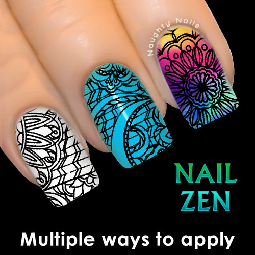 NAIL ZEN #302 Hypnotic Colouring in Water Transfer Decal Sticker Art Tattoo