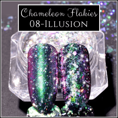 CHAMELEON FLAKIES - Illusion- Duochrome Shifting Powder Flake Pigment Nail Art