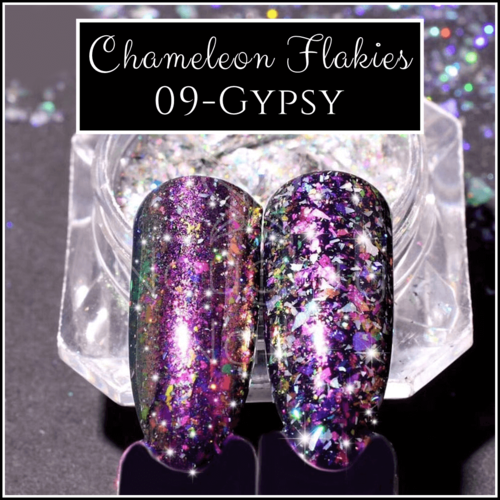 CHAMELEON FLAKIES - Gypsy - Duochrome Shifting Powder Flake Pigment Nail Art