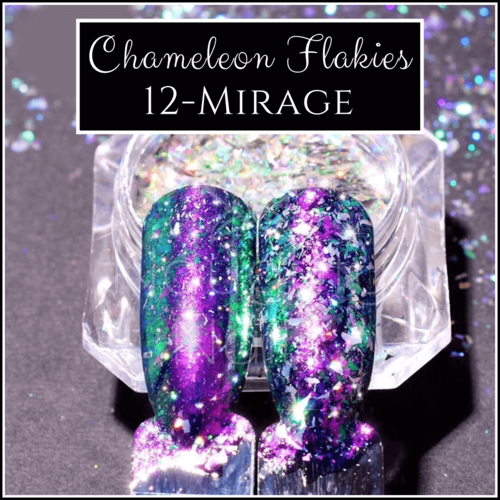 CHAMELEON FLAKIES - Mirage - Duochrome Shifting Powder Flake Pigment Nail Art