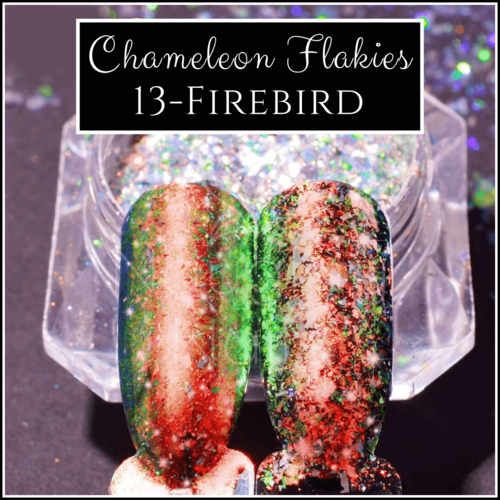 CHAMELEON FLAKIES - Firebird - Duochrome Shifting Powder Flake Pigment Nail Art