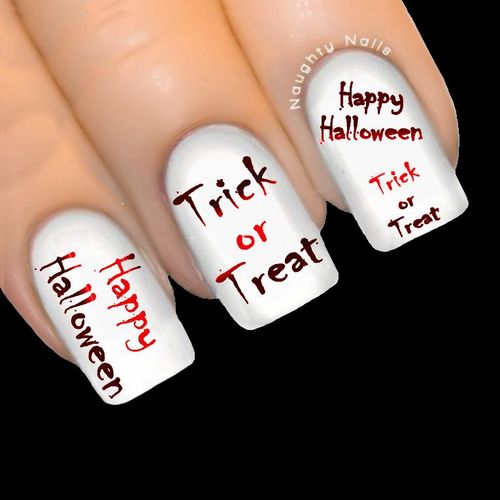 Blood Red HAPPY HALLOWEEN Nail Water Transfer Decal Sticker Art Tattoo