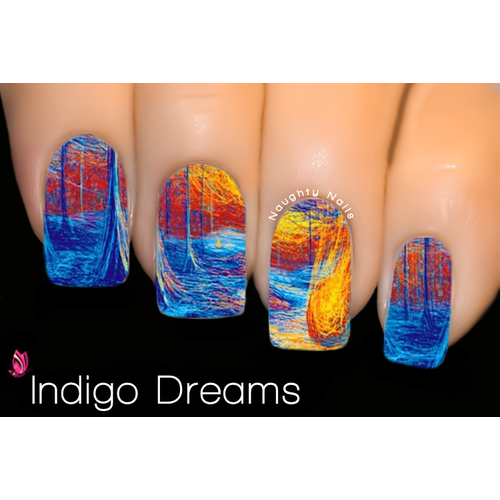 Indigo Dreams - MASTERPIECE Nail Water Tattoo Decal Sticker C-090