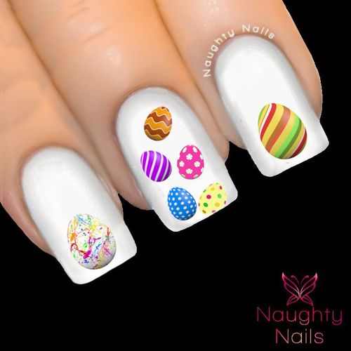 EASTER EGGS Nail Water Transfer Decal Sticker Art Tattoo