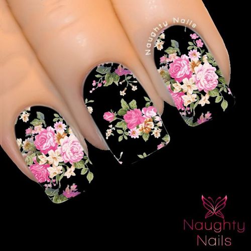 ANASTACIA FLORAL Full Cover Nail Water Transfer Decal Sticker Art Tattoo