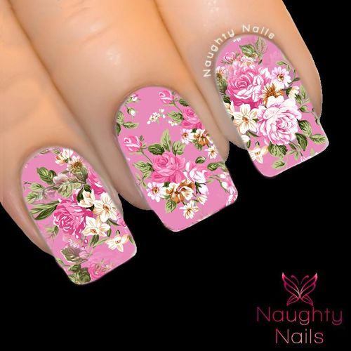 ABIGAIL FLORAL Accent Full Cover Nail Water Transfer Decal Sticker Art Tattoo