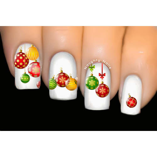 Xmas Baubles Christmas Nail Decal Water Transfer Sticker Tattoo