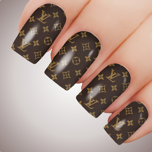 LV Earth Luxe Full Cover Nail Decal Art Water Slider Sticker