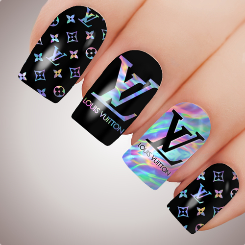 LV OCEAN of HOLO Luxe Full Cover Nail Decal Water Sticker Slider Art
