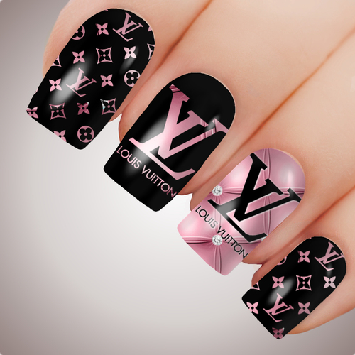 LV PINK ROYALTY Luxe Full Cover Nail Decal Water Sticker Slider Art