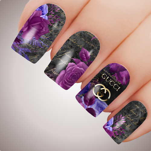 GG ROMANTIC PURPLE Luxe Full Cover Nail Decal Water Sticker Slider Art