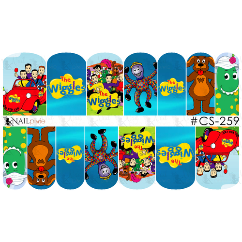 WIGGLES Full Cover Nail Decal Art Water Slider Sticker