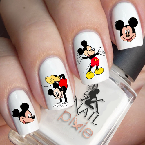 Mickey Mouse Nail Decals Happy Mickey Nail Tattoos / Nail Decals / Nail Art  / Disney Nail Decals - Etsy Finland