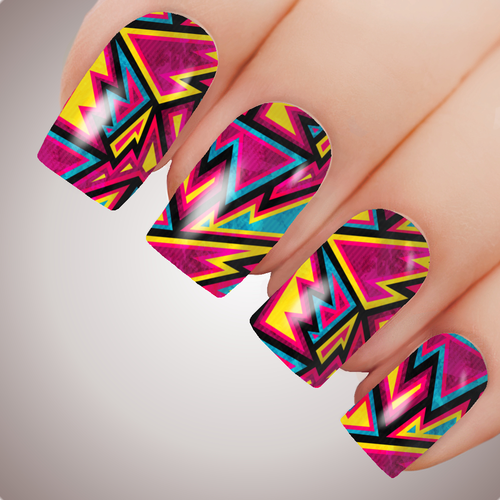 Electric Pink - ULTIMATE COLLECTION - Full Nail Decal Water Transfer Tattoo