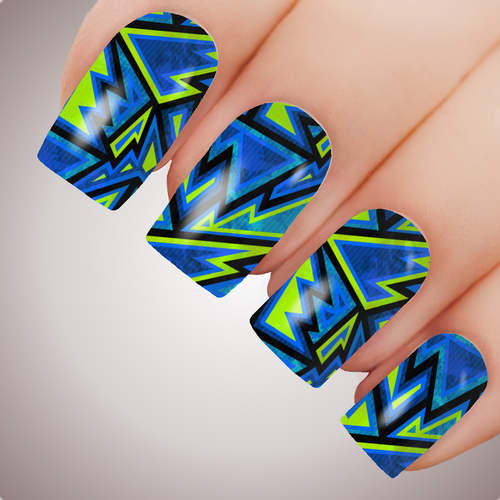 Electric Blue - ULTIMATE COLLECTION - Full Nail Decal Water Transfer Tattoo
