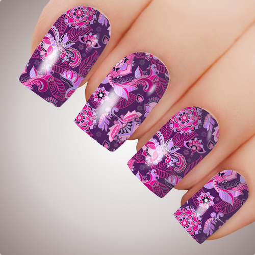 Magenta Zen - ULTIMATE COLLECTION - Full Nail Decal Water Transfer Tattoo