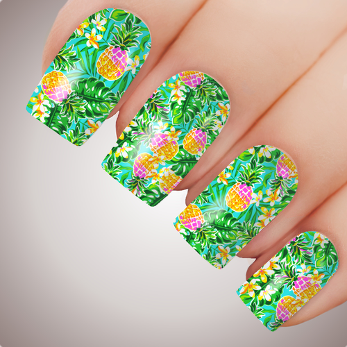 Pineapple Tropicana - ULTIMATE COLLECTION - Full Nail Decal Water Transfer Tattoo
