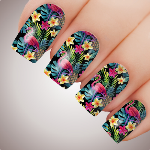 Tropical Flamingo - ULTIMATE COLLECTION - Full Nail Art Decal Water Transfer Tattoo