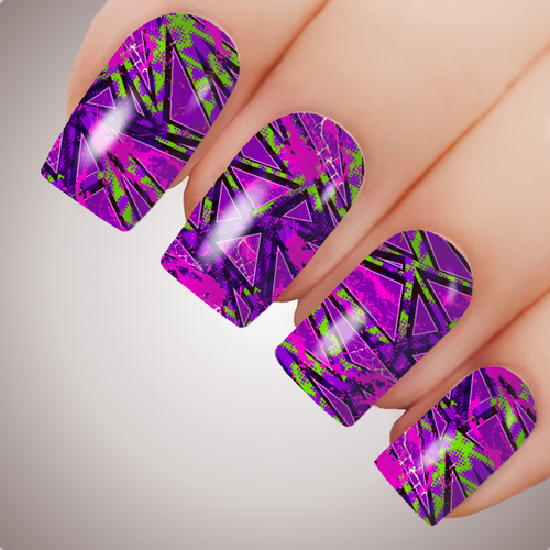 Electro Paint Purple - ULTIMATE COLLECTION - Full Nail Art Decal Water Transfer Tattoo