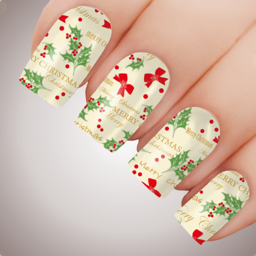 CHRISTMAS WRAPPING PAPER Xmas Nail Decal Water Transfer Sticker Tattoo