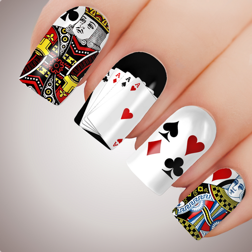 Deck of Cards Full Cover Nail Decal Art Water Slider Sticker 