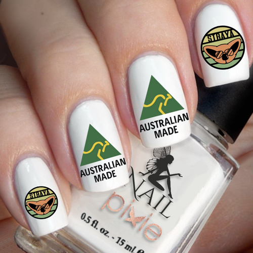 AUSSIE MADE Australia Day Kangaroo Koala Nail Decal Transfer Sticker Tattoo