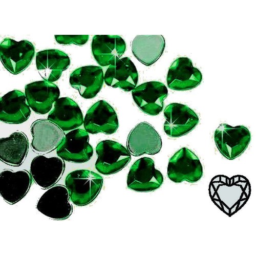 500 3mm HEART Nail Art RHINESTONES Gems Acrylic Gel Scrapbooking ♥ Emerald ♥