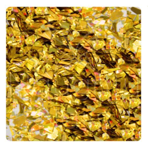 Metallic Gold ICE MYLAR Nail Art Cracked Glitter for Acrylic Gel