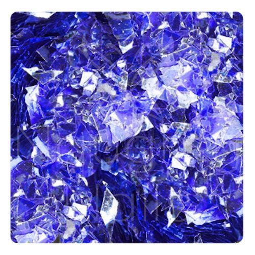 Metallic Blue ICE MYLAR Nail Art Cracked Glitter for Acrylic Gel