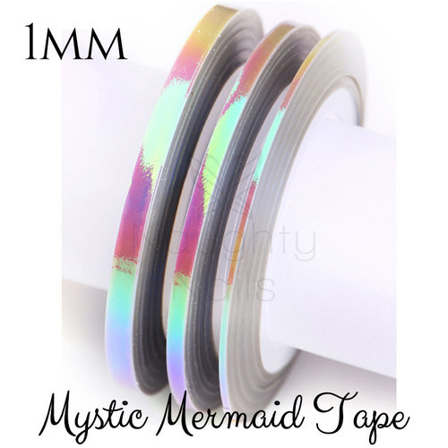 1mm MERMAID MYSTIC Nail Art Opal Striping Tape Line Roll Rainbow Angel Paper