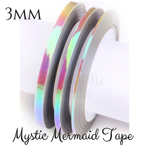 3mm MERMAID MYSTIC Nail Art Opal Striping Tape Line Roll Rainbow Angel Paper